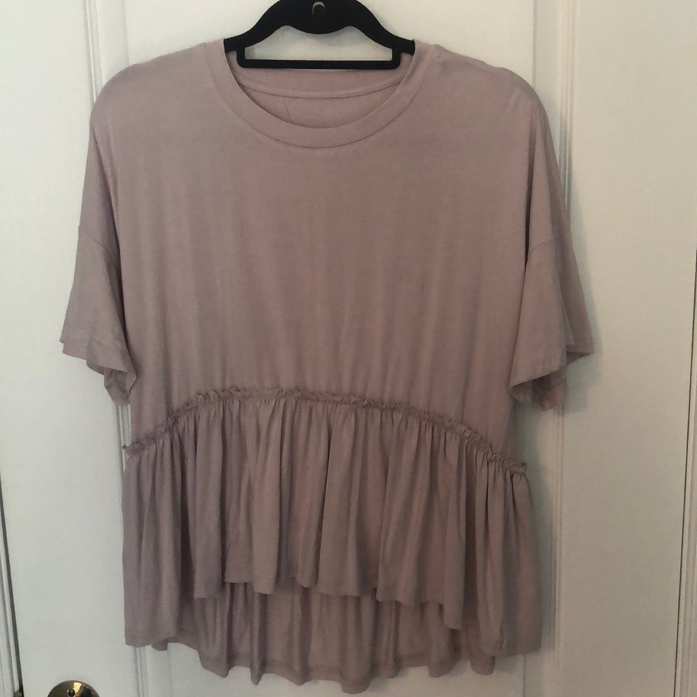Blush Pink Peplum Style Shirt